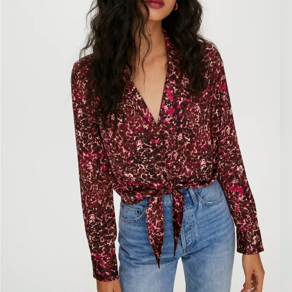 Aritzia Tie-Front Blouse (S)